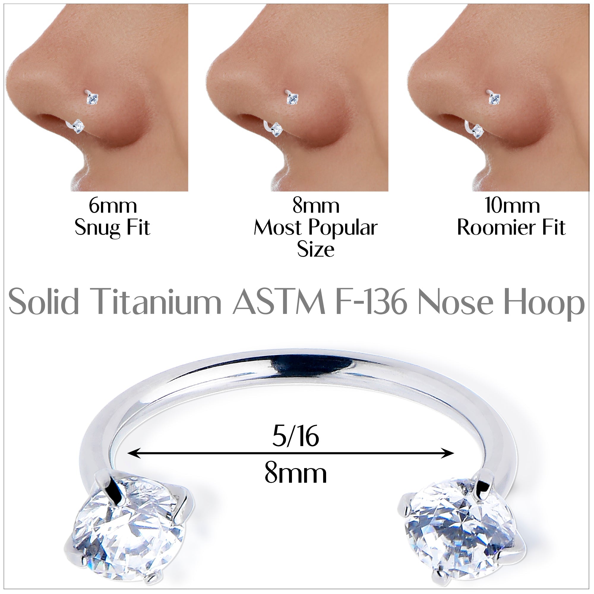 BodyCandy Double Gem Horseshoe Nose Ring Kit with Ball Grabber — lifestyle context