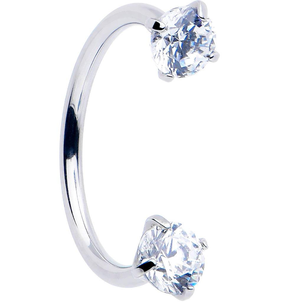 BodyCandy Double Gem Titanium Horseshoe Nose Ring -  Internally Threaded Solid Titanium CZ Horseshoe Nose Hoop — feature high