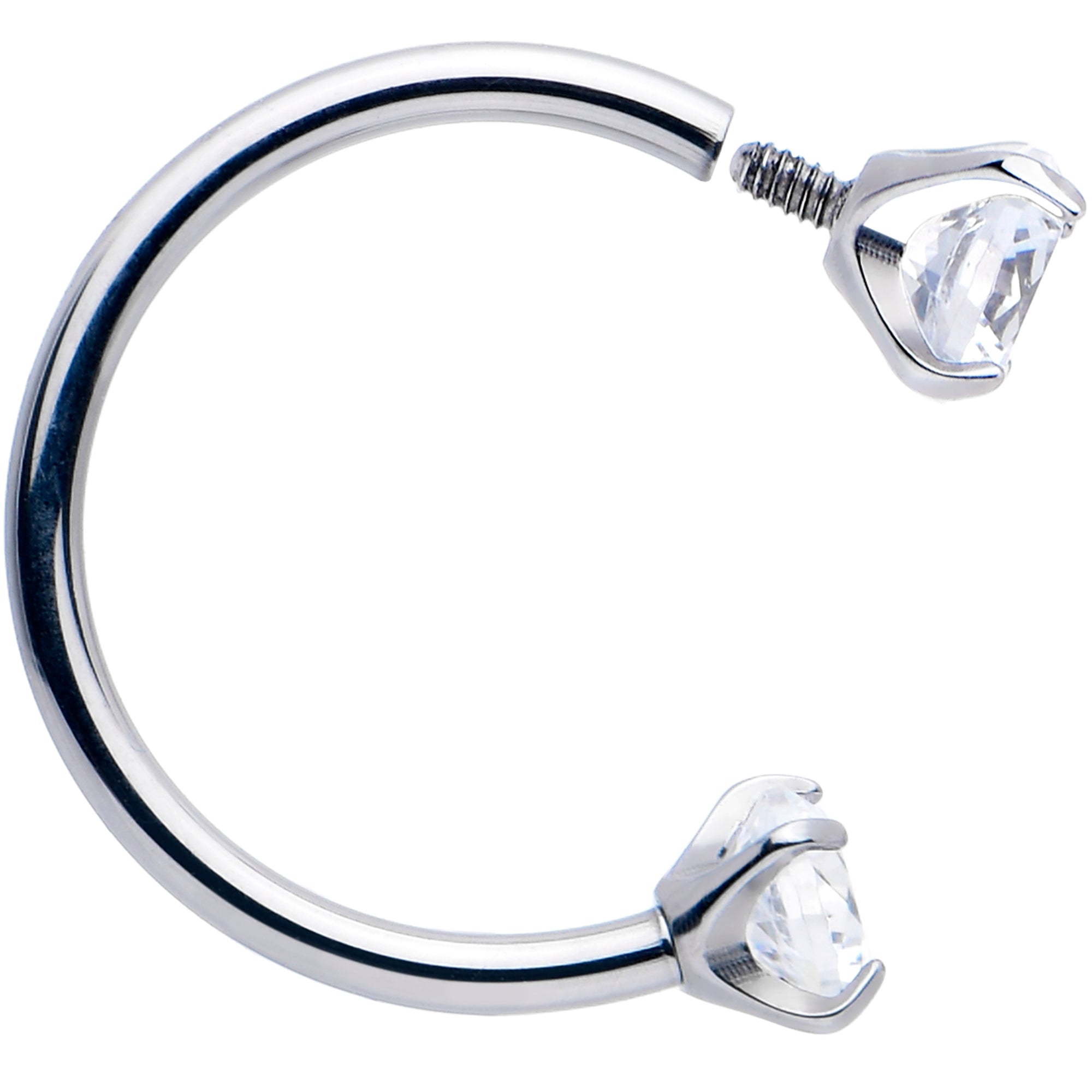 BodyCandy Double Gem Horseshoe Nose Ring Kit with Ball Grabber — alternative angle