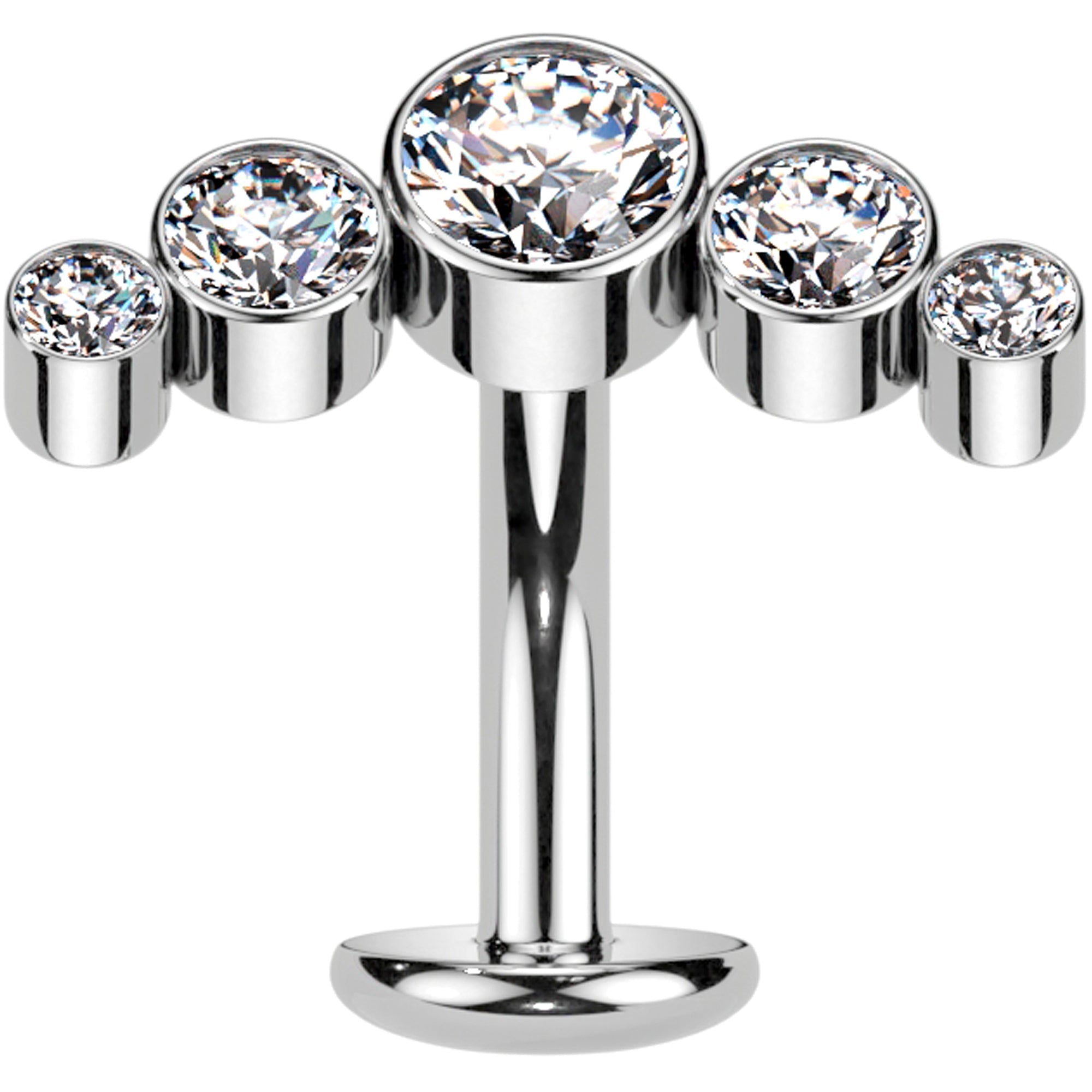 BodyCandy Cubic Zirconia Gem Titanium Curve Threadless Floating Belly Ring — lifestyle context