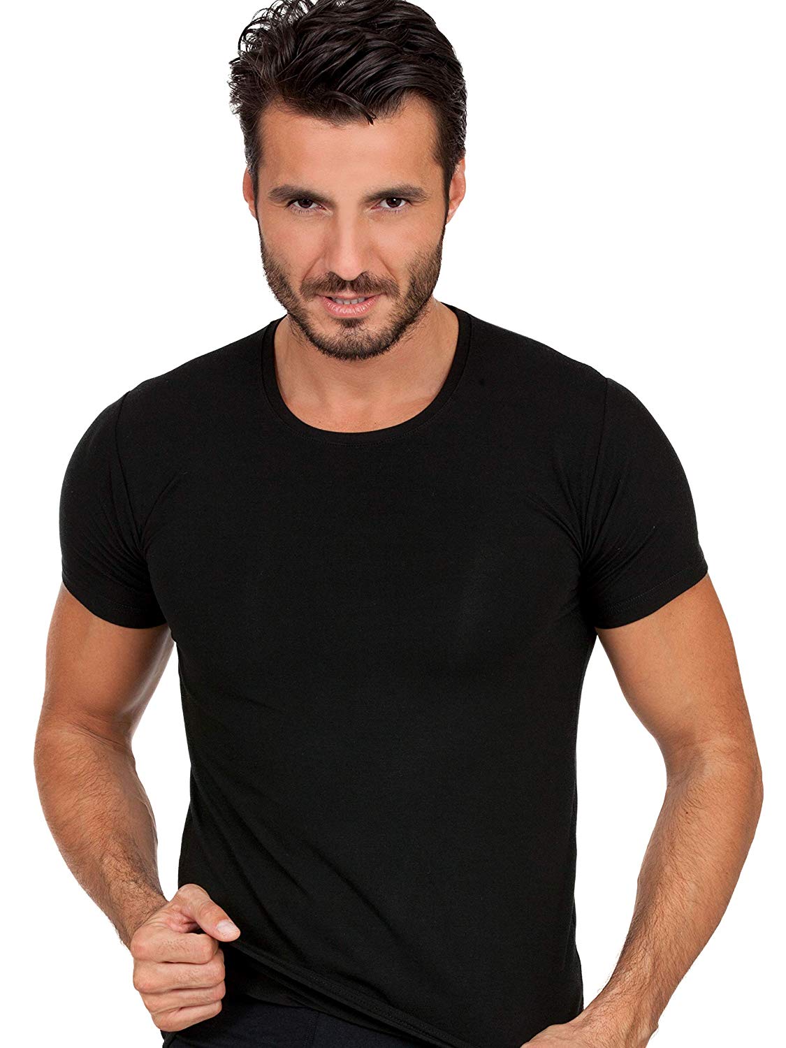 tittimitti EGI Luxury Modal Men's V-Neck T-Shirt. Proudly Made in Italy (1185) — detail close-up