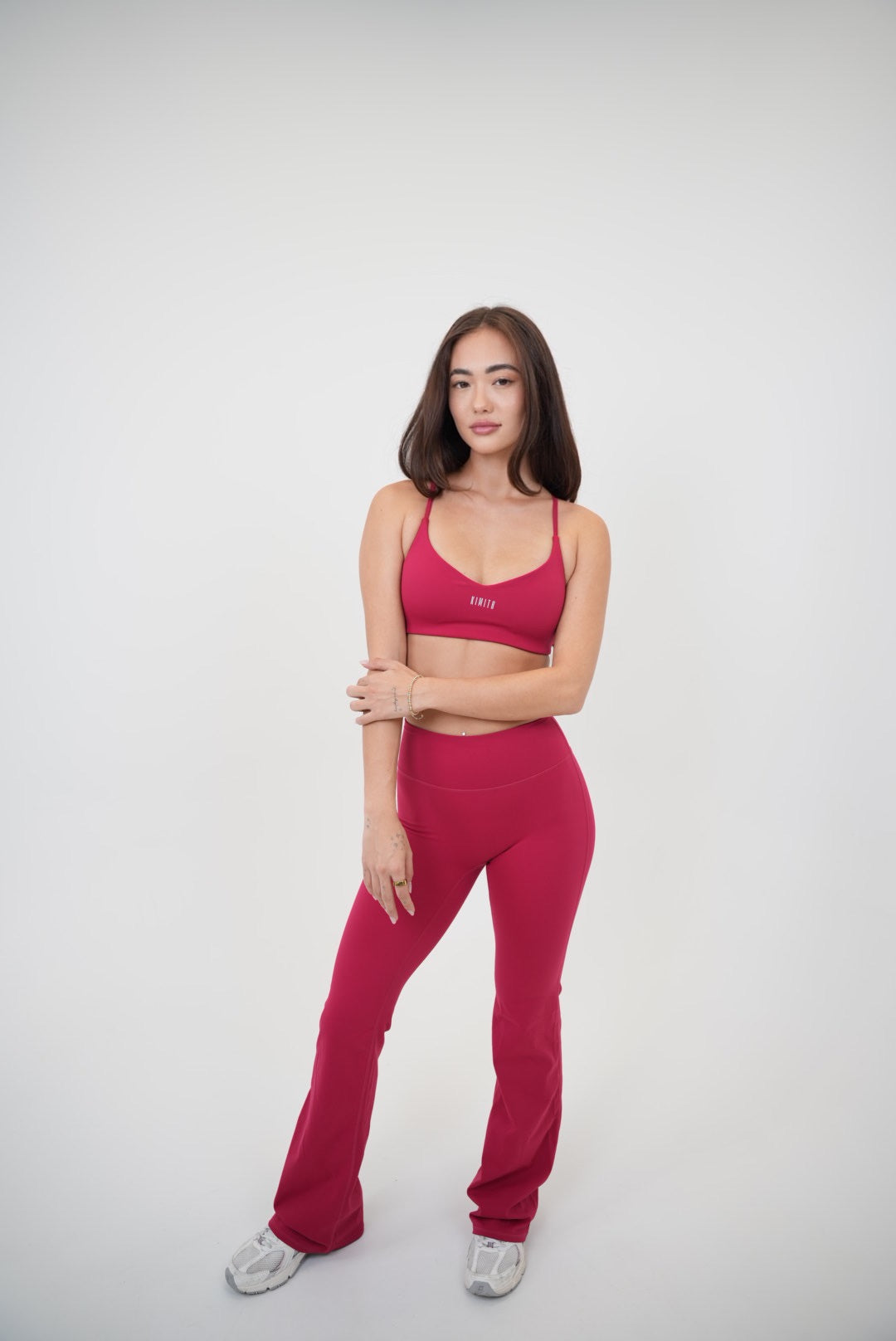 KIMITH BRAND I Live in Luxury Red Sports Bra — color detail