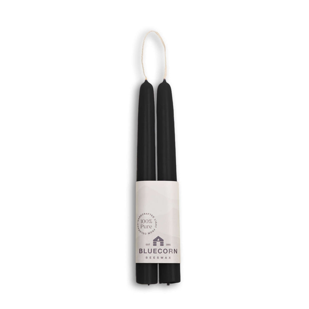 Bluecorn Candles Beeswax Taper Candles - Hand-Dipped - 1 Pair — detail and construction