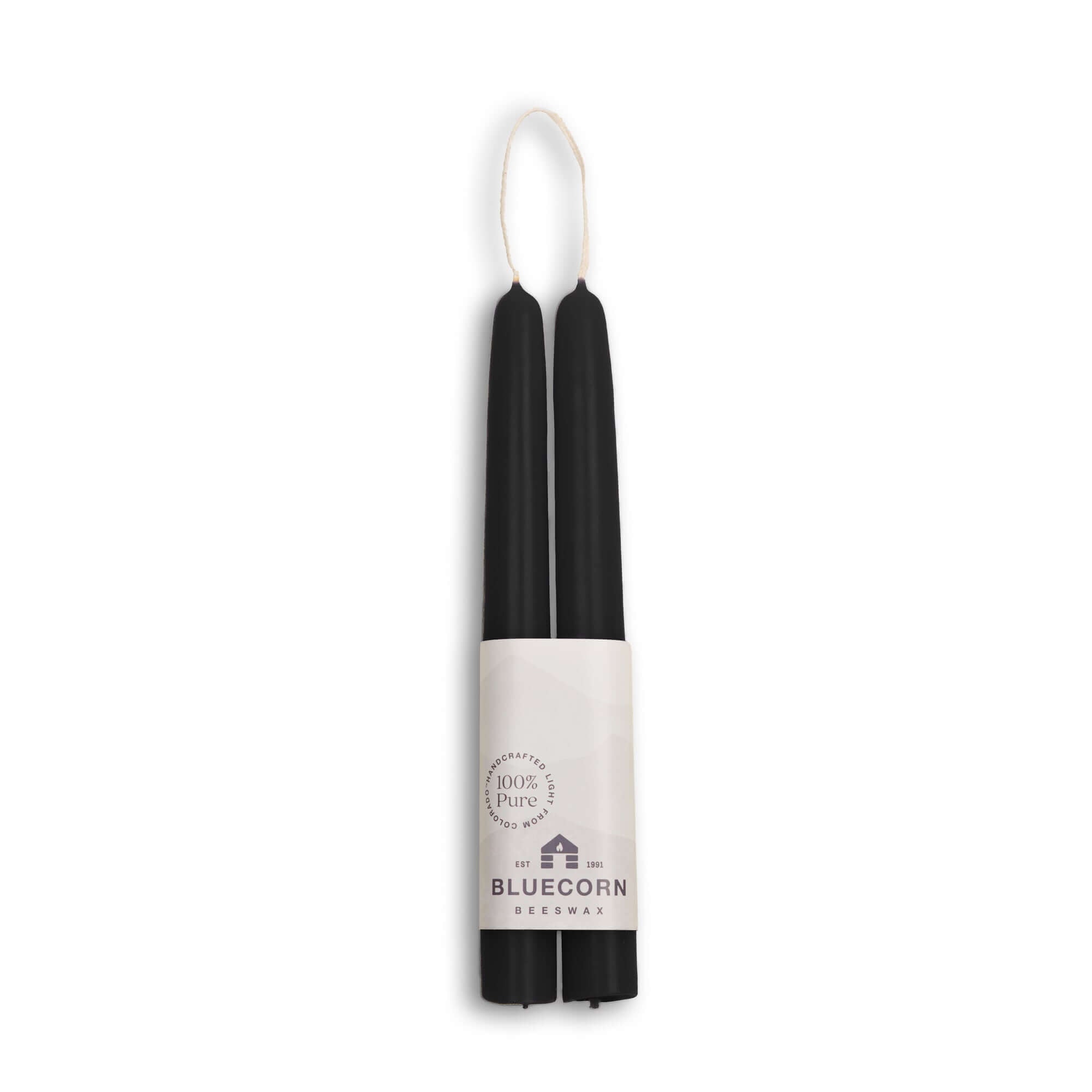 Bluecorn Candles Beeswax Taper Candles - Hand-Dipped - 1 Pair — detail and construction