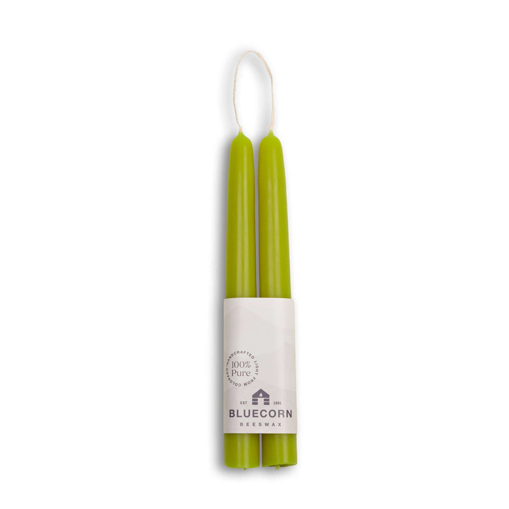 Bluecorn Candles Beeswax Taper Candles - Hand-Dipped - 1 Pair — in-use context