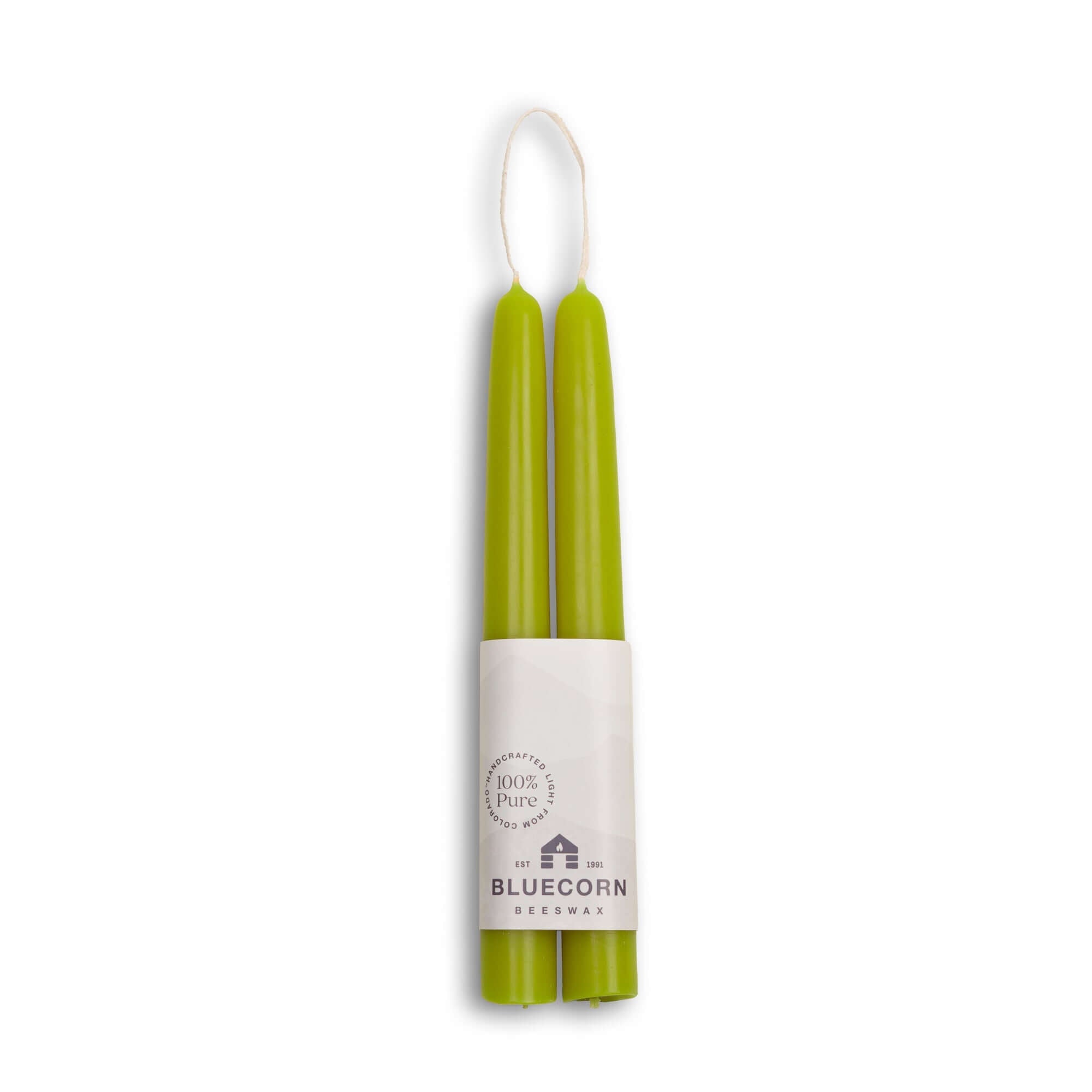 Bluecorn Candles Beeswax Taper Candles - Hand-Dipped - 1 Pair — in-use context
