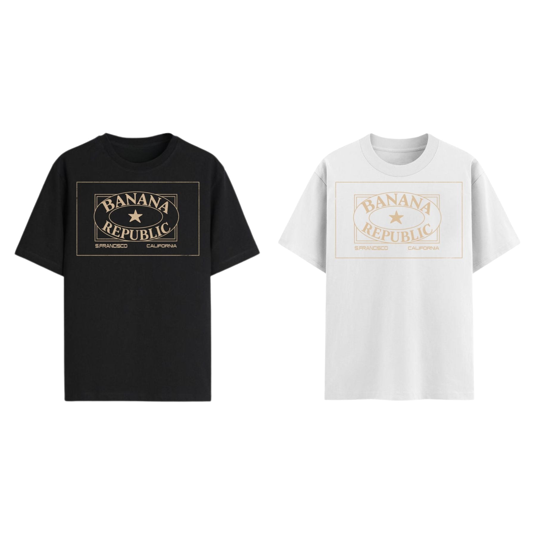 Pasimax Retro Banana Republic T-shirt — detail close-up