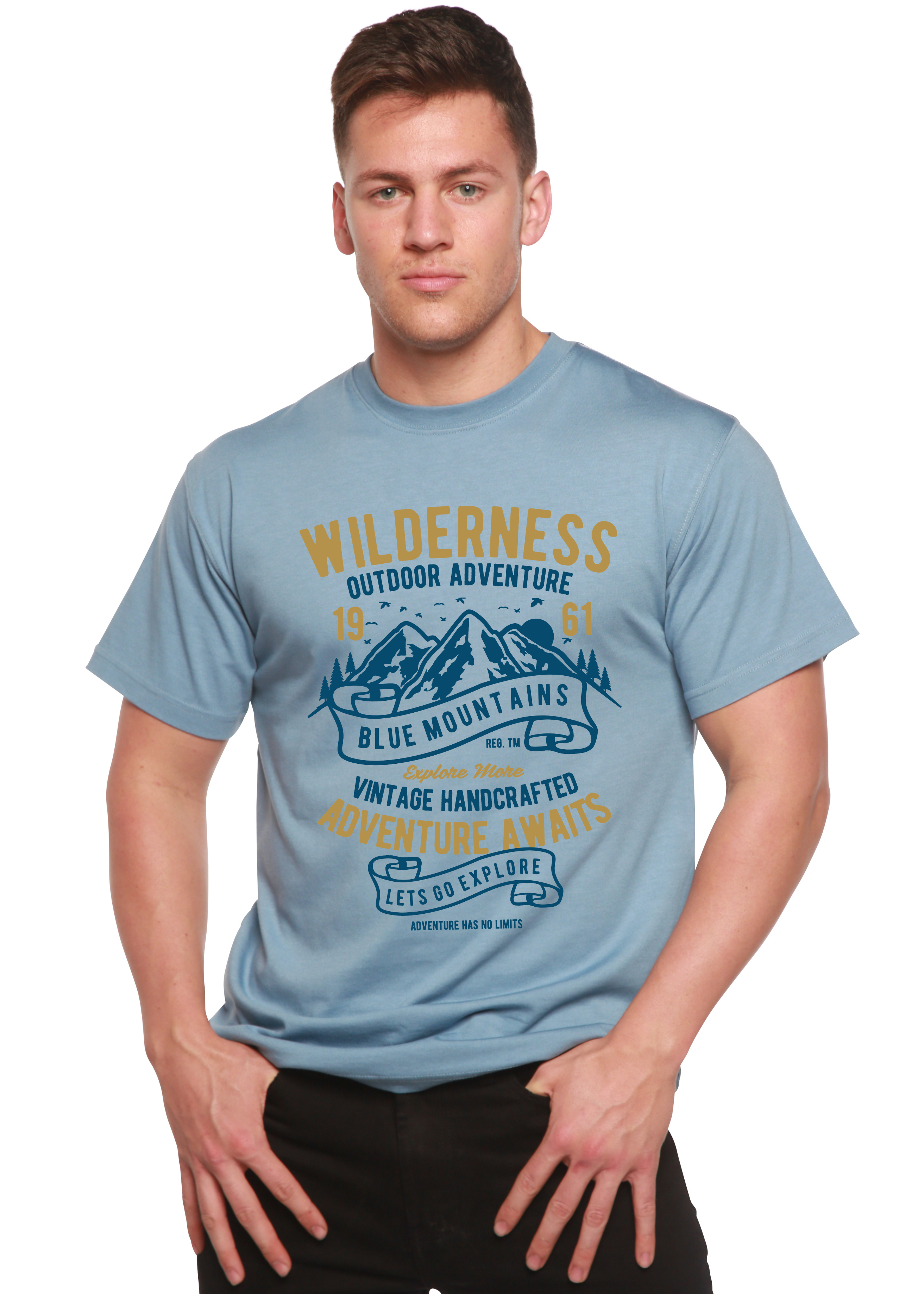 Spun Bamboo Wilderness Spun Bamboo® Men's Bamboo Viscose/Organic Cotton Short Sleeve Graphic T-Shirt — color detail