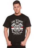 Spun Bamboo Live To Ride 1980 Men's Bamboo Viscose/Organic Cotton Short Sleeve Graphic T-Shirt — main product shot