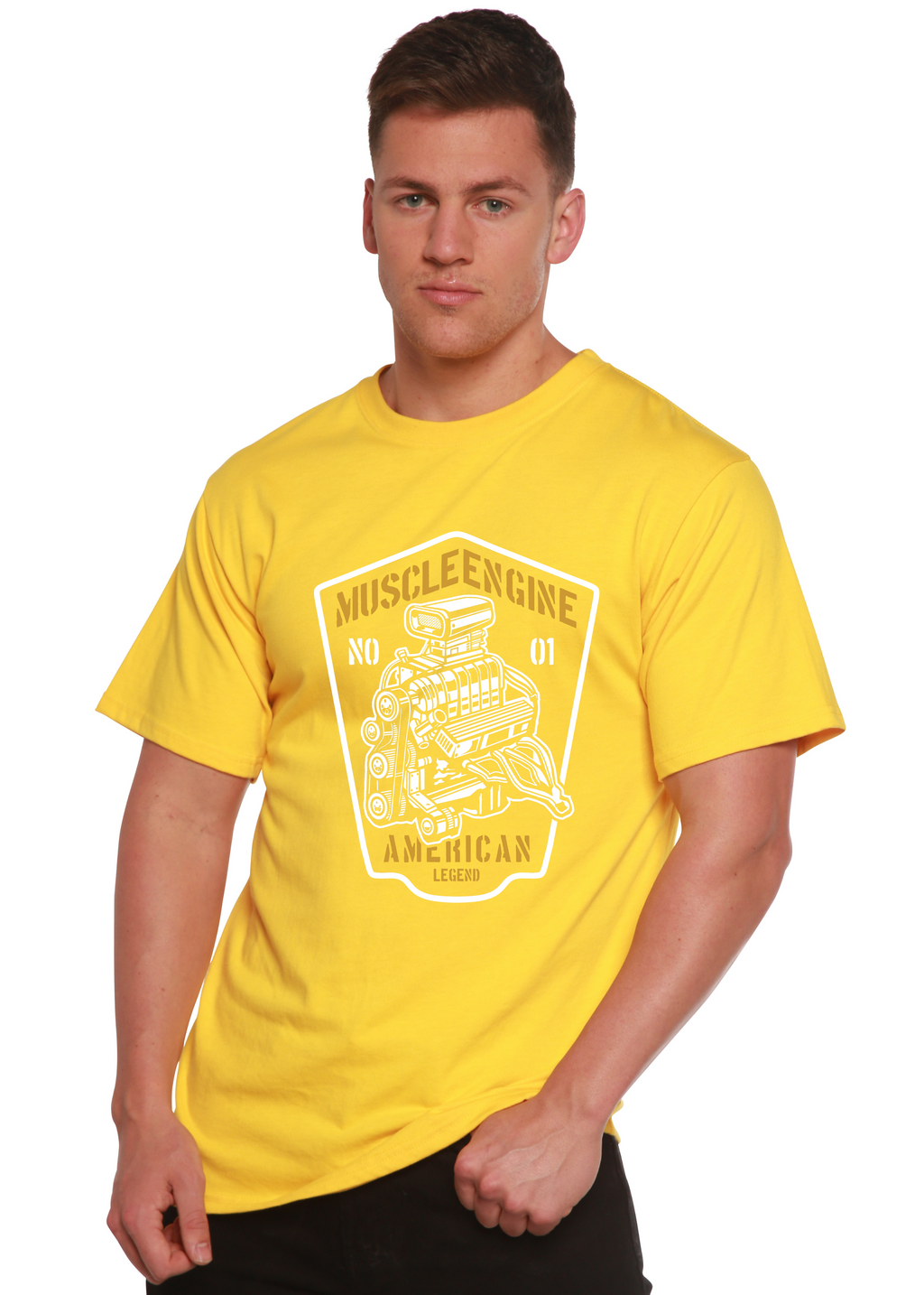 Spun Bamboo Muscle Engine Spun Bamboo® Men's Bamboo Viscose/Organic Cotton Short Sleeve Graphic T-Shirt — size reference