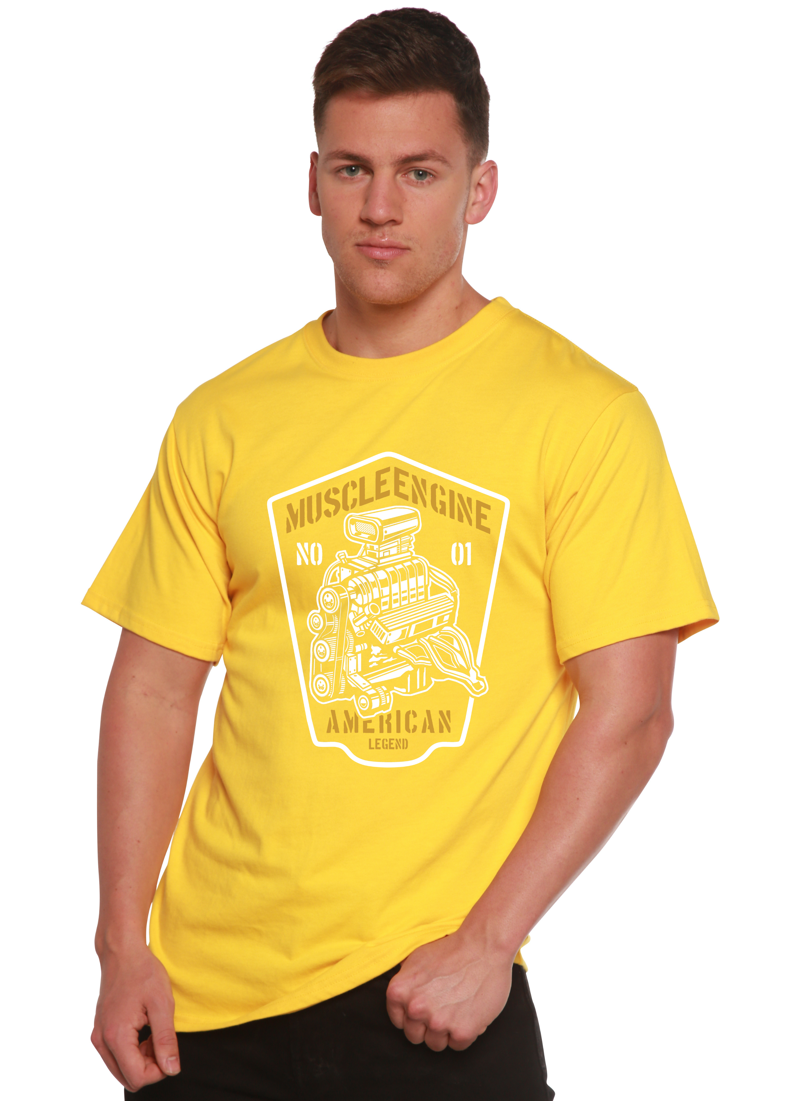 Spun Bamboo Muscle Engine Spun Bamboo® Men's Bamboo Viscose/Organic Cotton Short Sleeve Graphic T-Shirt — size reference
