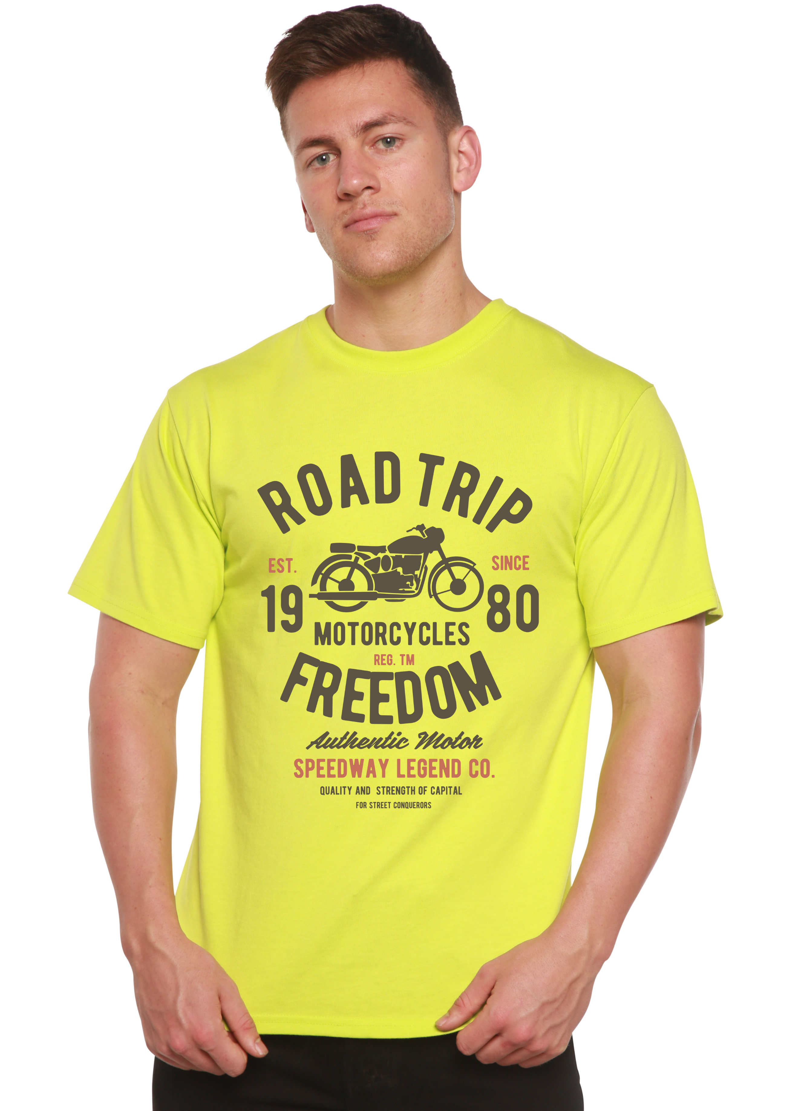 Spun Bamboo Road Trip Spun Bamboo® Men's Bamboo Viscose/Organic Cotton Short Sleeve Graphic T-Shirt — back view