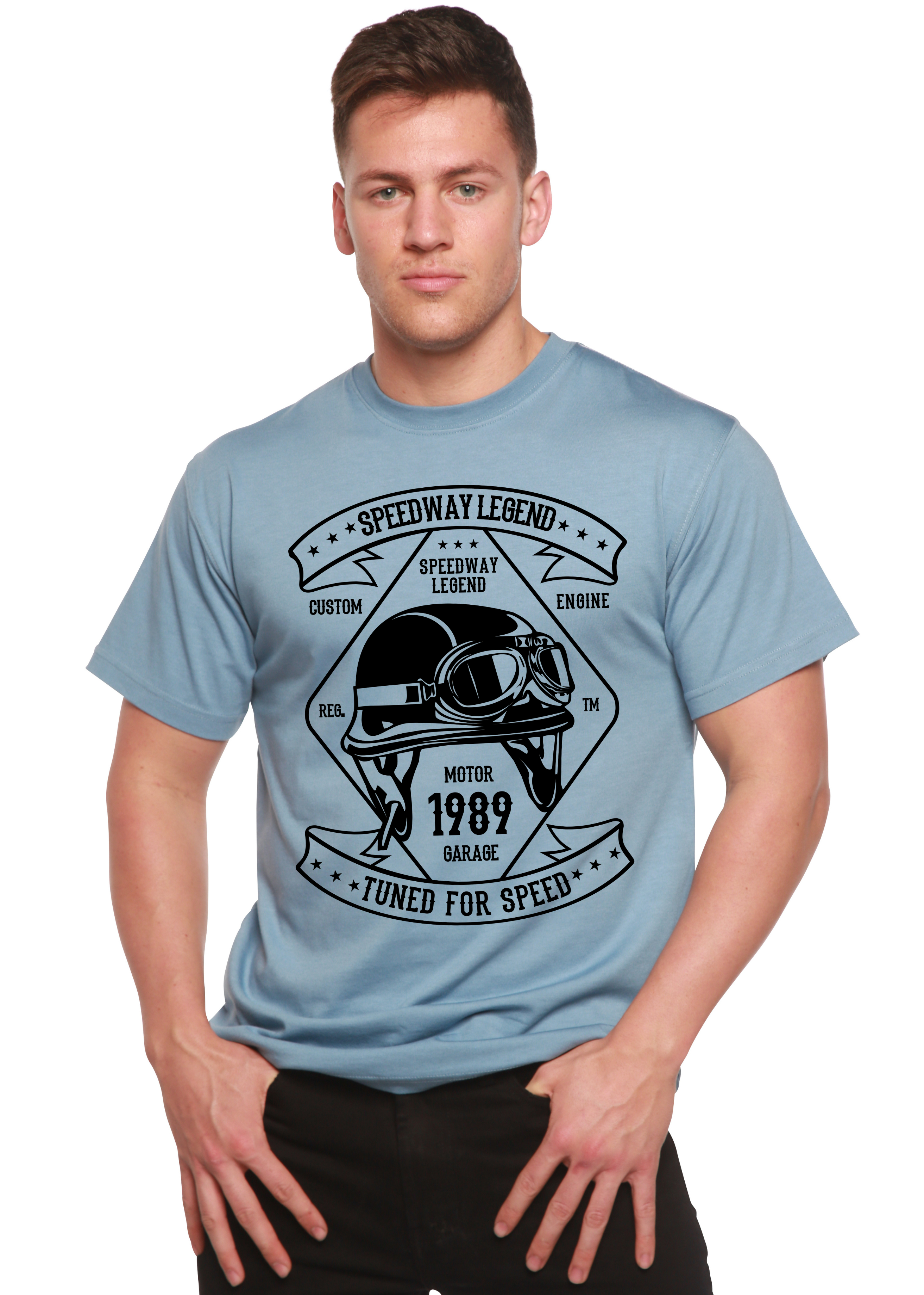 Spun Bamboo Speedway Legend Spun Bamboo® Men's Bamboo Viscose/Organic Cotton Short Sleeve Graphic T-Shirt — size reference