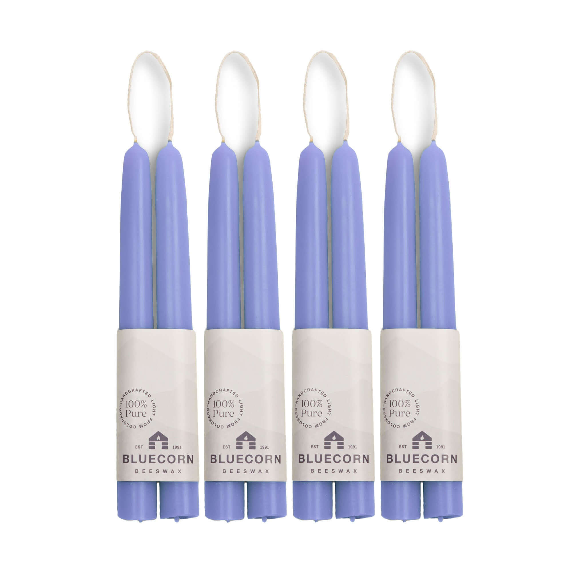 Hand-Dipped Beeswax Taper Candles - Bulk 4-Pair Bundle