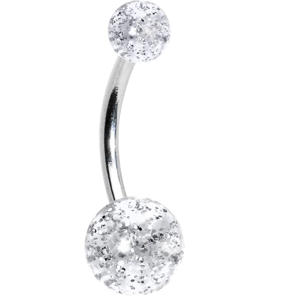 BodyCandy Clear Acrylic Ball Glitter Belly Ring — main product shot