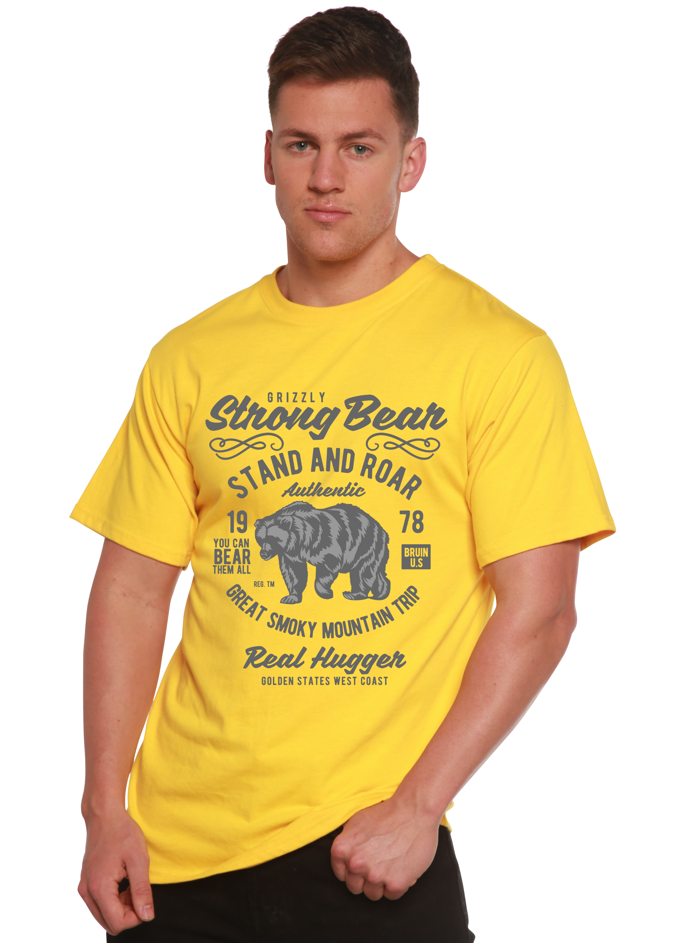 Spun Bamboo Strong Bear Spun Bamboo® Men's Bamboo Viscose/Organic Cotton Short Sleeve Graphic T-Shirt — in-use photo