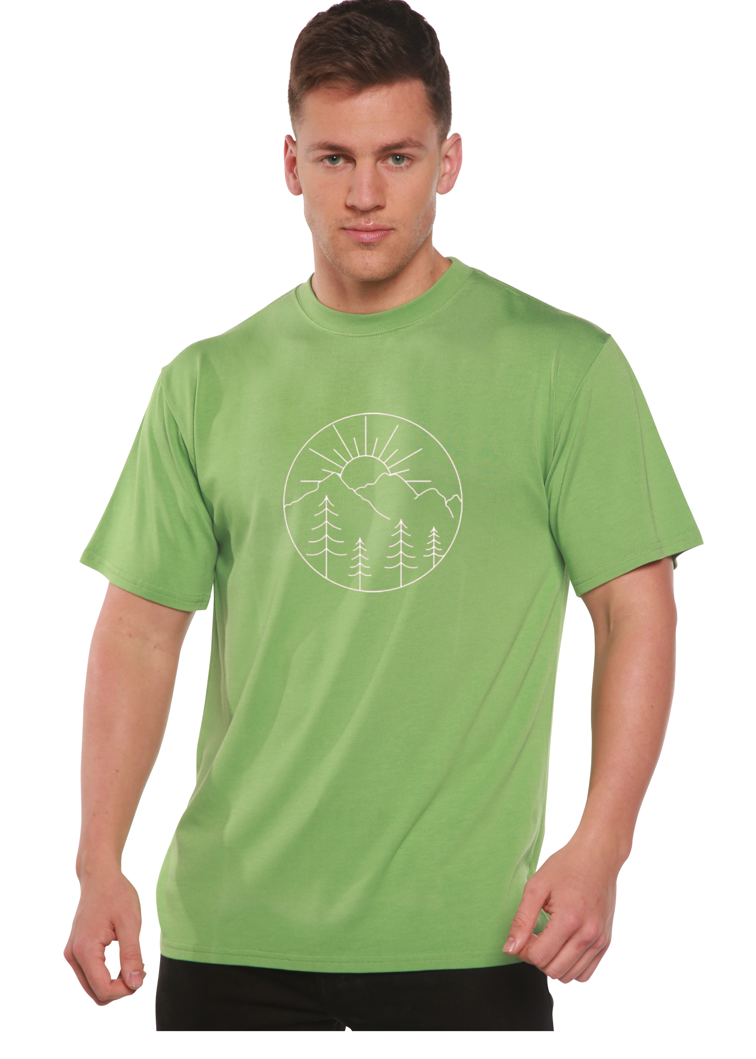 Spun Bamboo Nature Lover Hike Men's Bamboo Viscose/Organic Cotton Short Sleeve Graphic T-Shirt — alternative angle