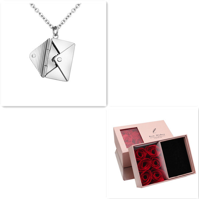 SORI STYLE Envelope Locket Necklace - Personalized Love Letter Jewelry — main product shot