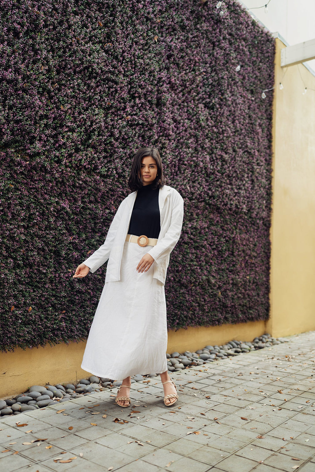 profile-nyc LINA BELTED SKIRT IN IVORY — main product shot