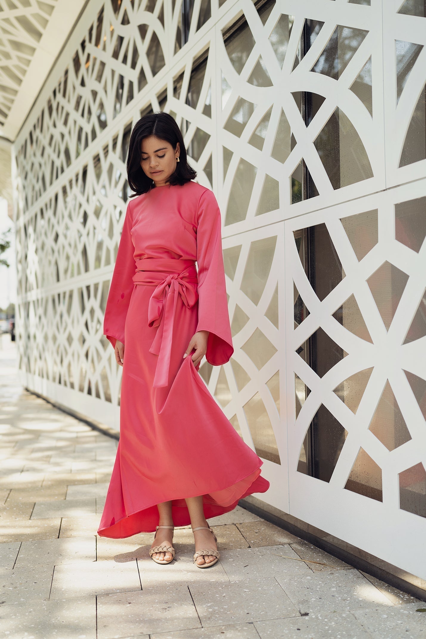 profile-nyc BELL DRESS IN TAUPE — dress category context