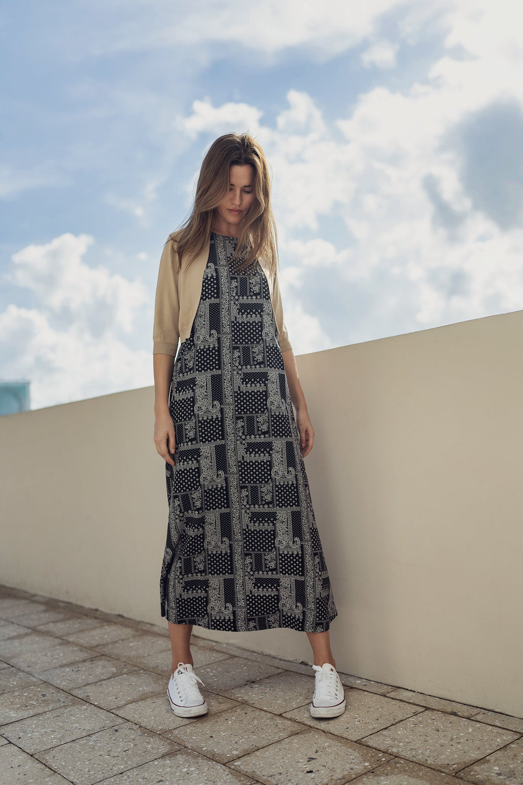 profile-nyc PAISLEY JUMPER IN WHITE — dress category context
