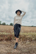 profile-nyc STRAIGHT LEATHER SKIRT WITH BUCKLE — main product shot