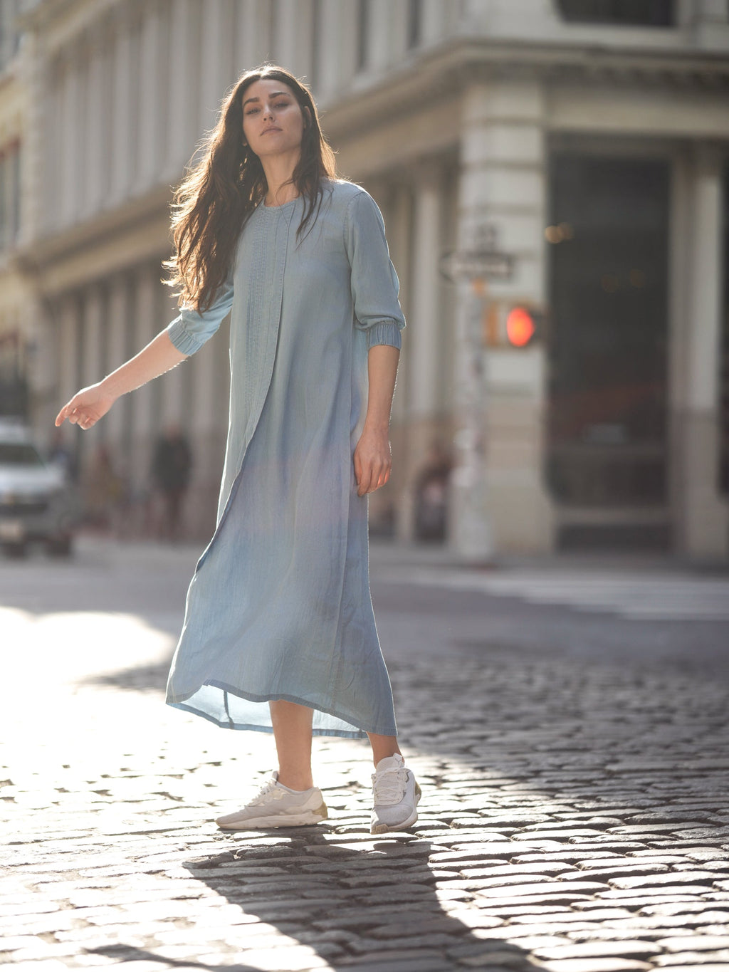profile-nyc TENCEL PLEAT DRESS — main product shot