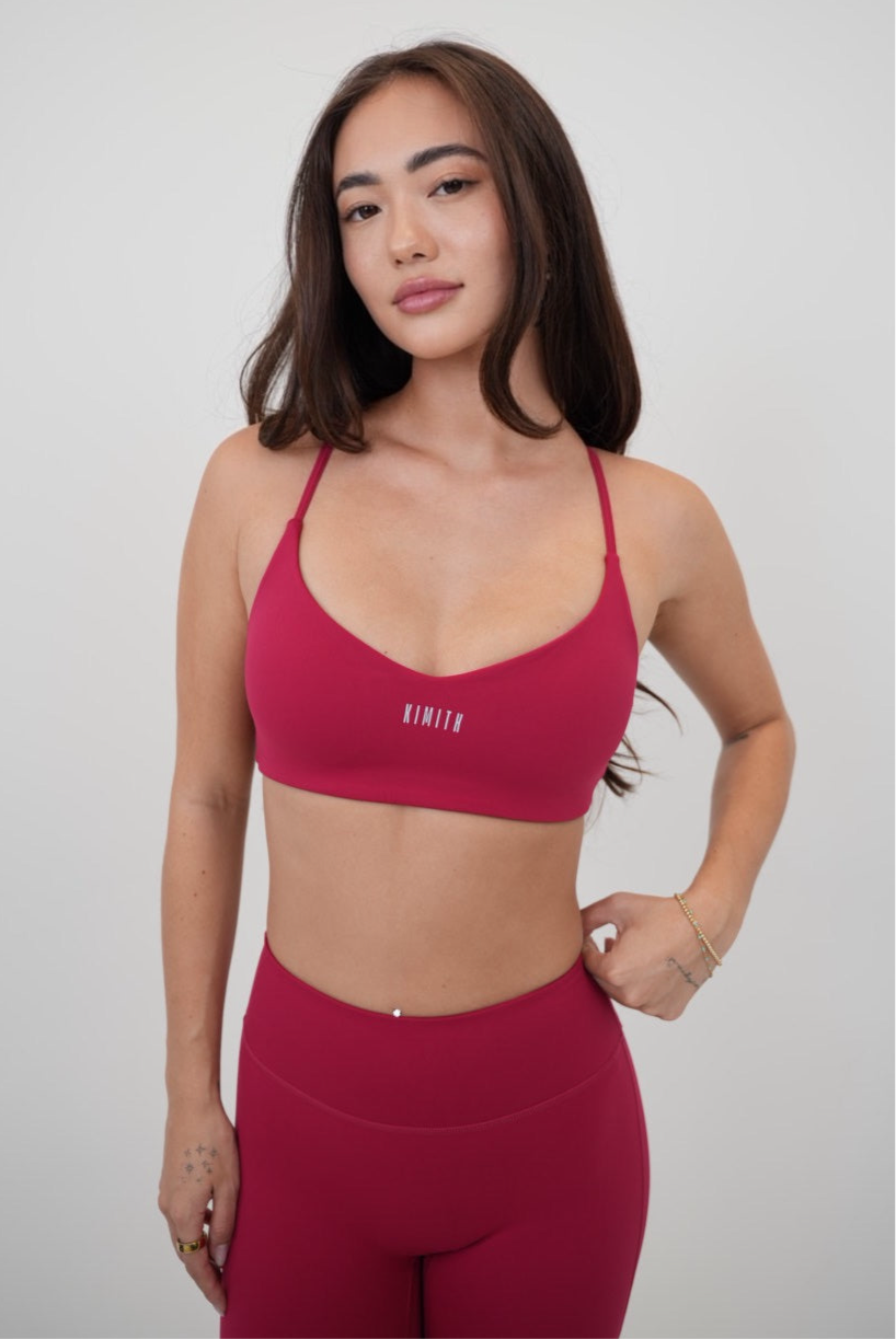 KIMITH BRAND I Live in Luxury Red Sports Bra — main product shot