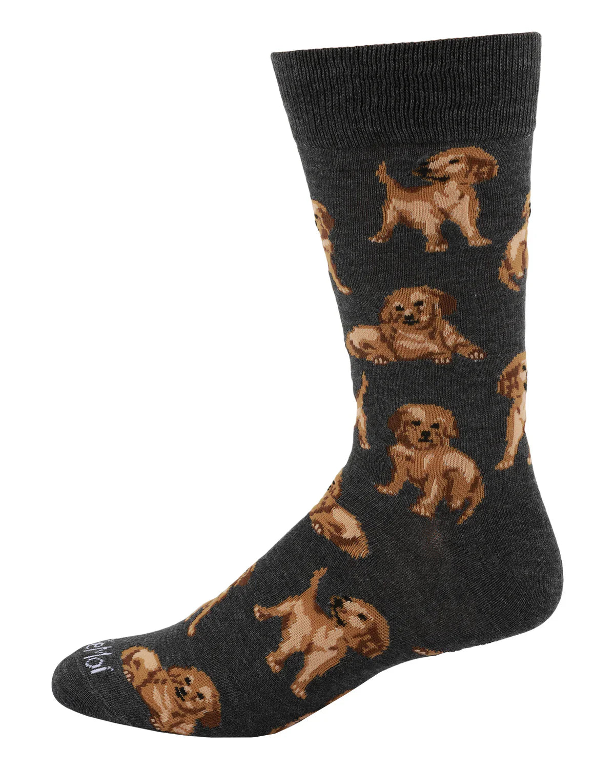 KADOU BOUTIQUE Mens - Happy Puppies Bamboo Crew Socks — main product shot