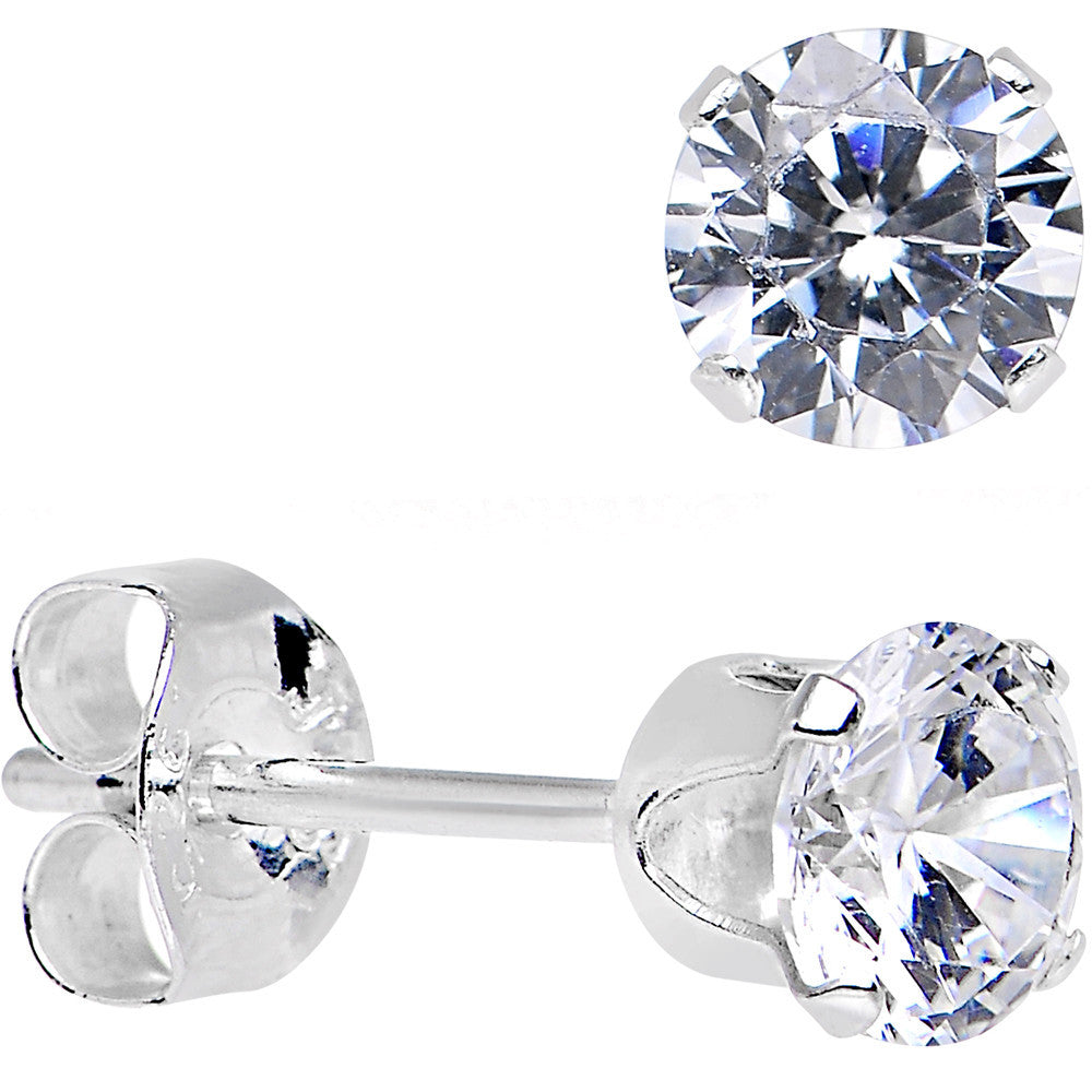 BodyCandy 925 Sterling Silver 2mm CZ Round Stud Earrings — main product shot