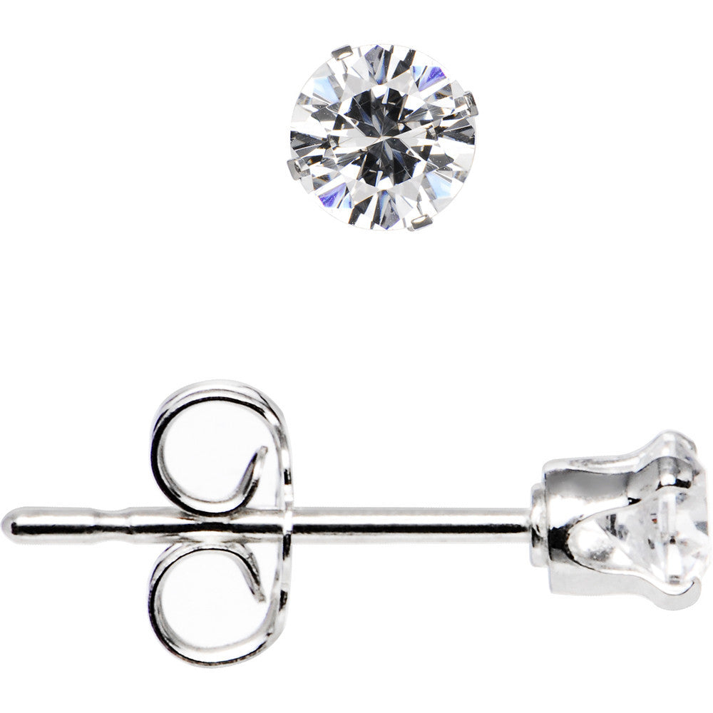 BodyCandy 925 Sterling Silver CZ Stud Earrings — side view