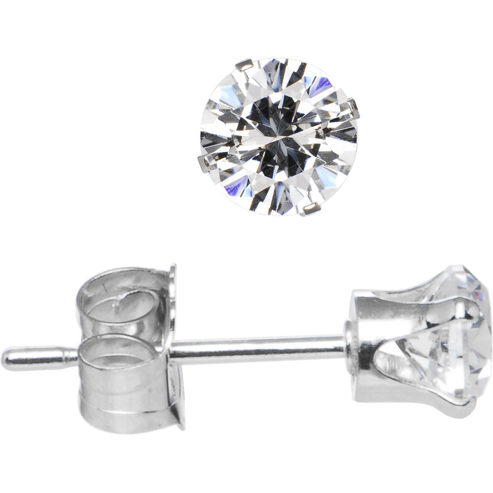 BodyCandy 925 Sterling Silver CZ Stud Earrings — back view