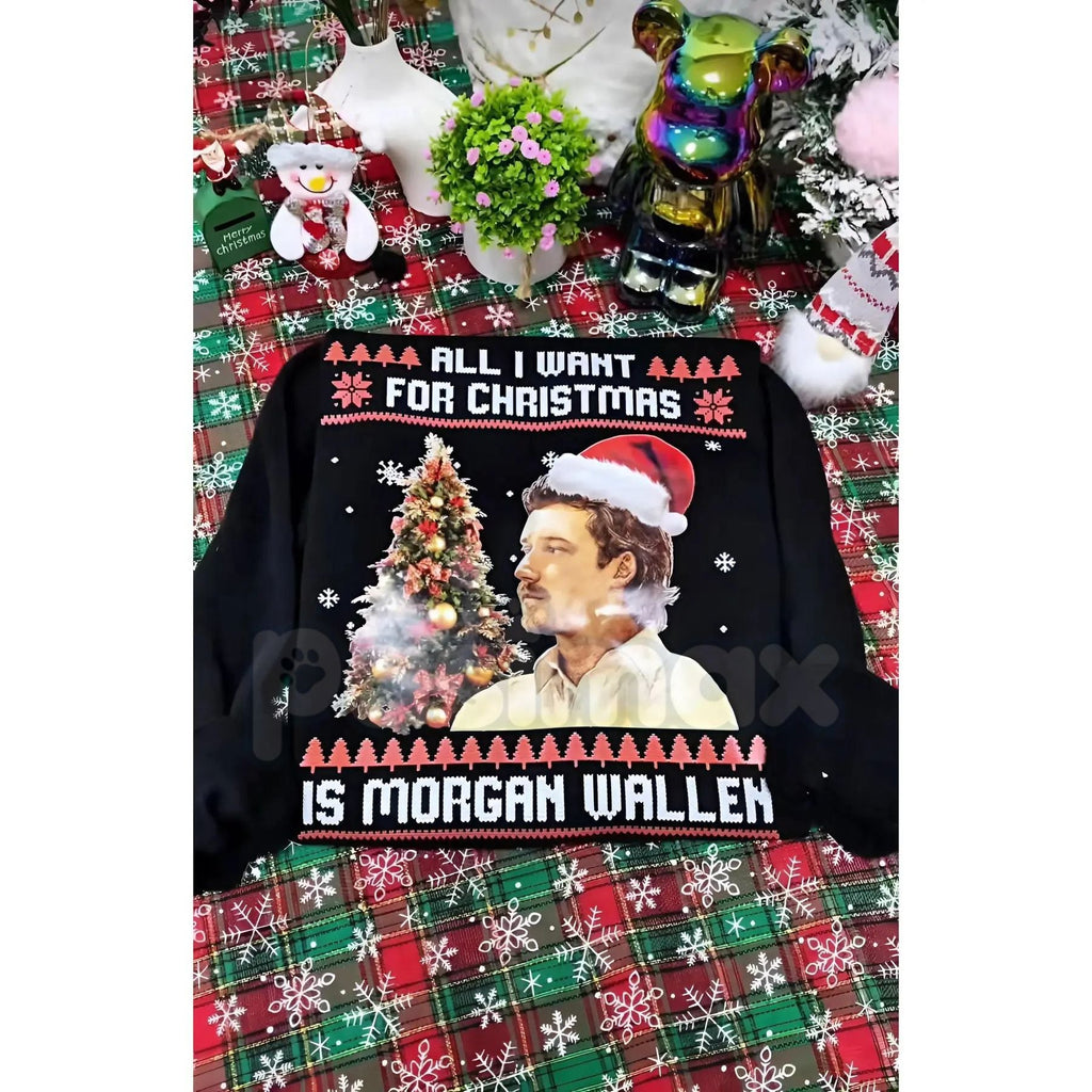 Pasimax "All I Want For Christmas Is Music" Sweatshirt – Christmas Music Lover Gift Crewneck — main product shot