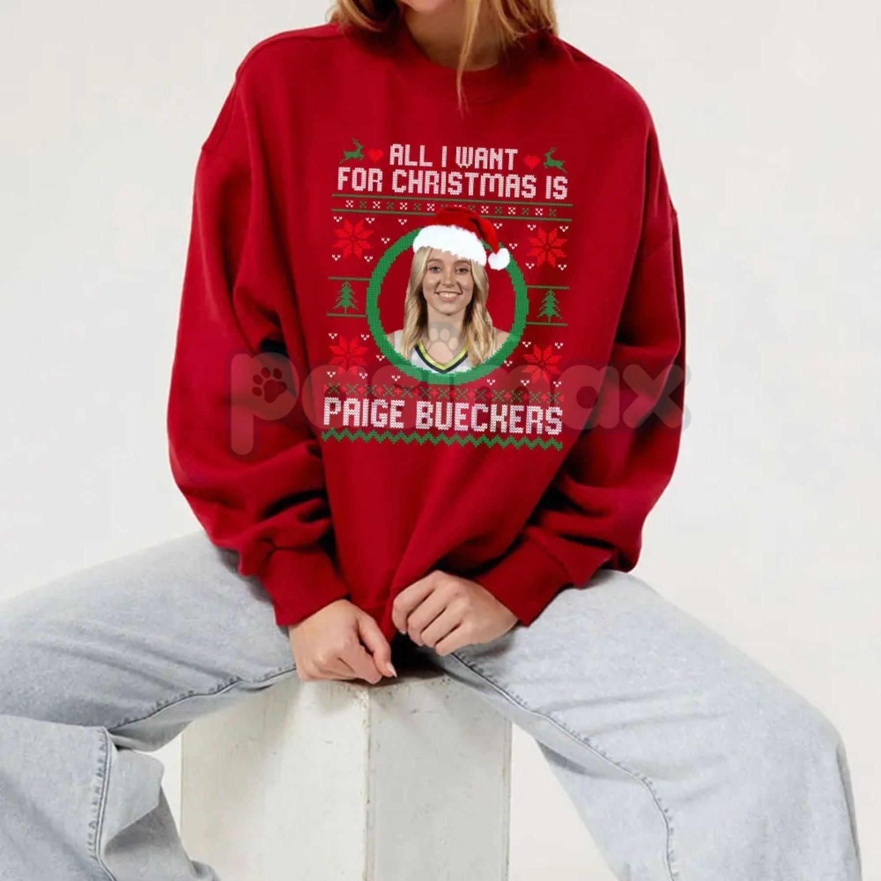 Pasimax "All I Want For Christmas Is Paige Bueckers" Sweatshirt | UConn Huskies Basketball Fan Gift | Women's College B-Ball 