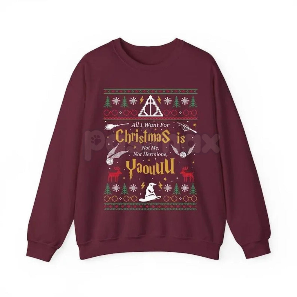 Pasimax "All I Want for Christmas Is Not Me" Ugly Sweatshirt | Funny Women Xmas Crewneck | Self-Deprecating Holiday Sweater |