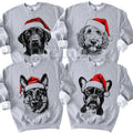 Pasimax Ash Grey "Santa Paws" Dog Christmas Crewneck – Cozy Pet Lover Holiday Sweatshirt — main product shot