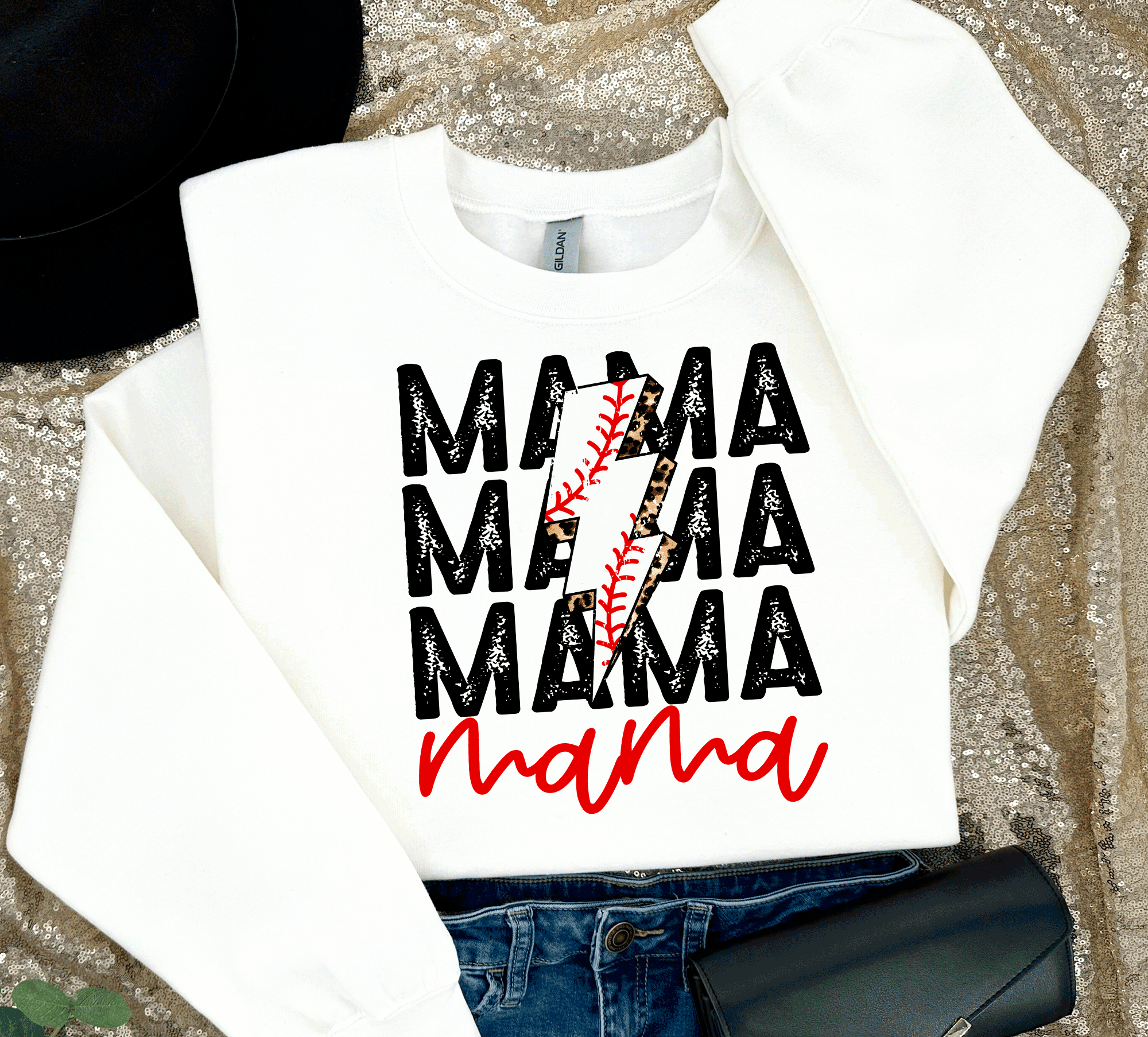 A Blessed Texas Mess Boutique Baseball Mom LIghtning Bolt, Baseball Mom Shirt, Baseball Shirt For Women,… — main product shot