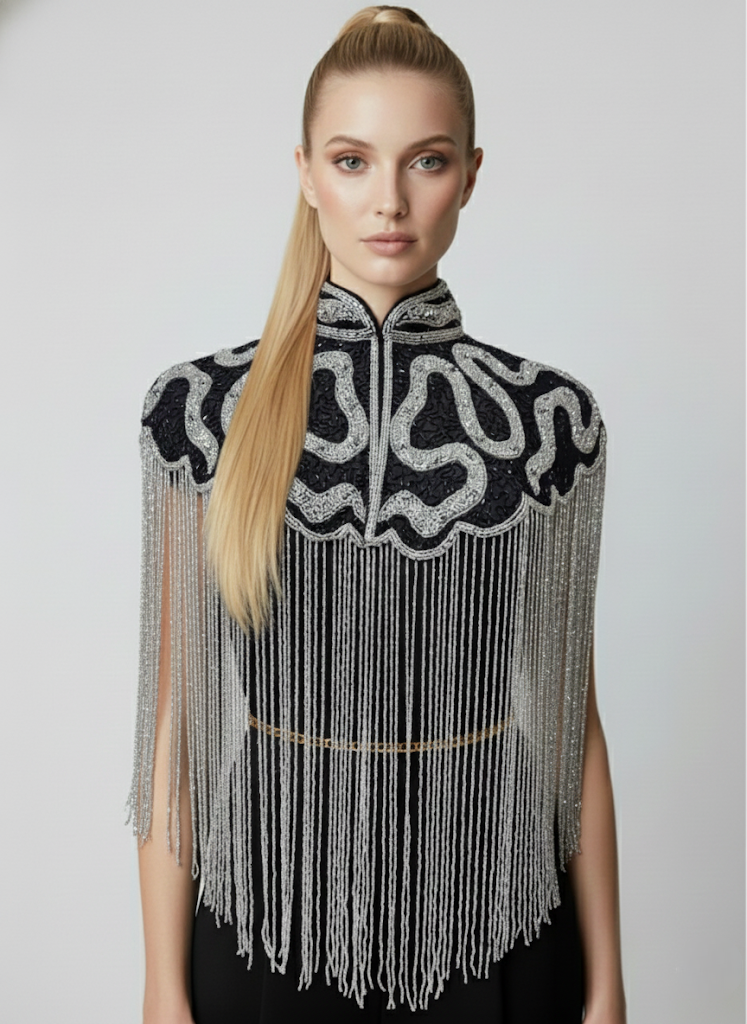 L'Jai Amor Noir Sovereign Cape — main product shot