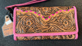 Genuine Leather Hand-tooled Pink Wallet