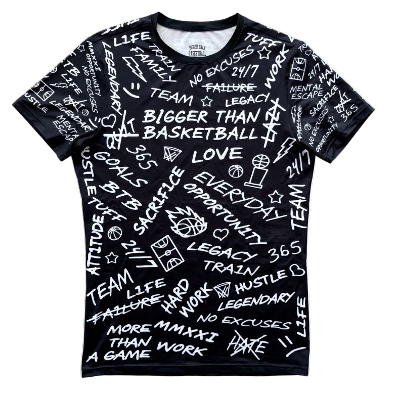 Bigger Than Basketball Emotions - Performance Compression T-Shirt - Black — main product shot