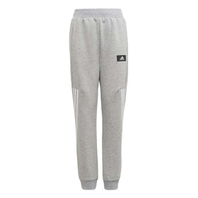 adidas Kid's Future Icons 3-Stripes Tapered-Leg Pants - MEDIUM GREY HEATHER / WHITE