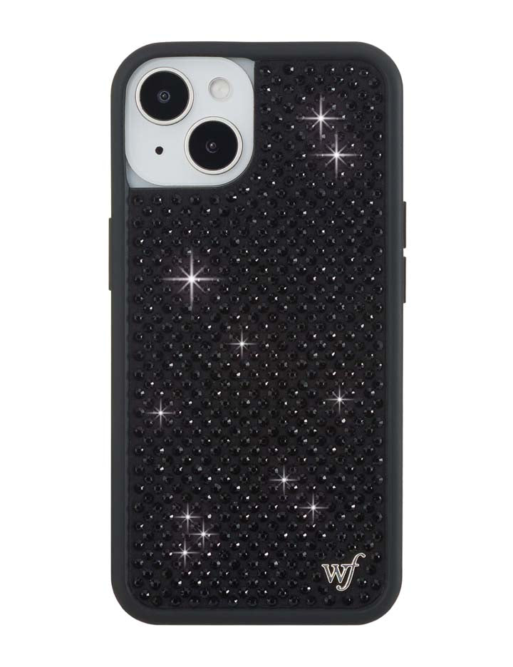 Wildflower Cases Rhinestone iPhone Case | Black — flat-lay composition