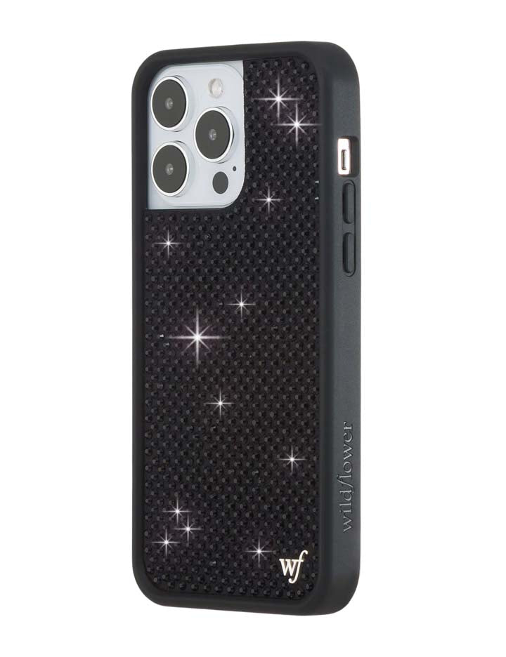 Wildflower Cases Rhinestone iPhone Case | Black — fabric or material detail