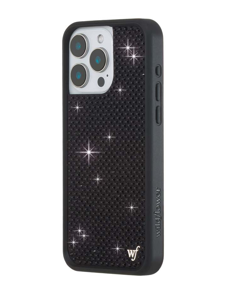 Wildflower Cases Rhinestone iPhone Case | Black — side view