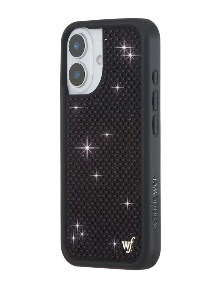 Wildflower Cases Rhinestone iPhone Case | Black — detail close-up
