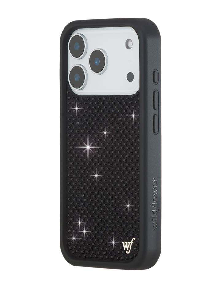 Wildflower Cases Rhinestone iPhone Case | Black — back view