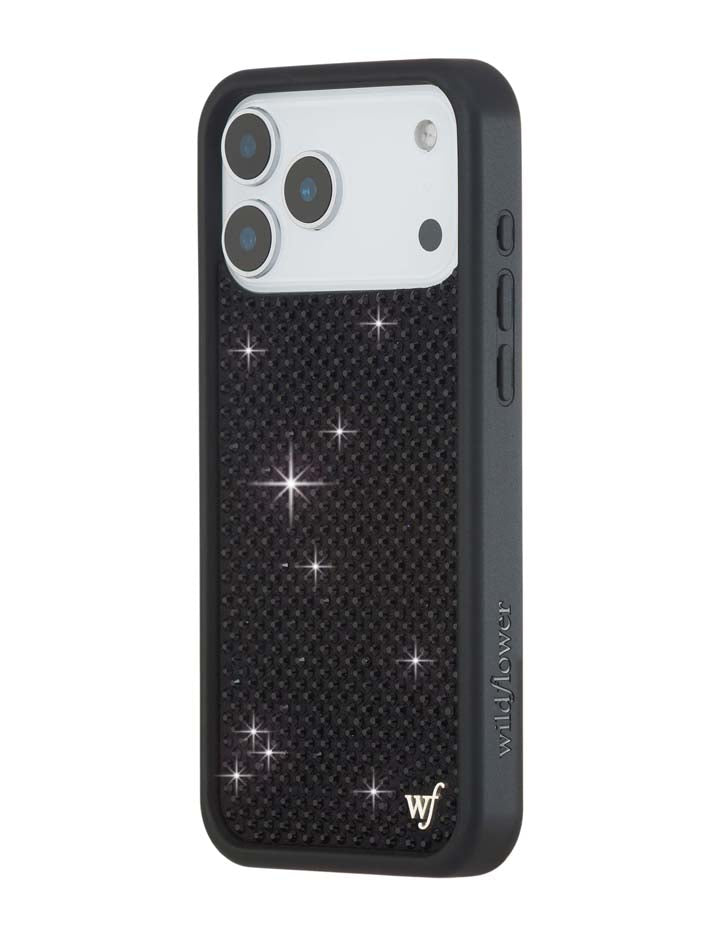Wildflower Cases Rhinestone iPhone Case | Black — detail close-up
