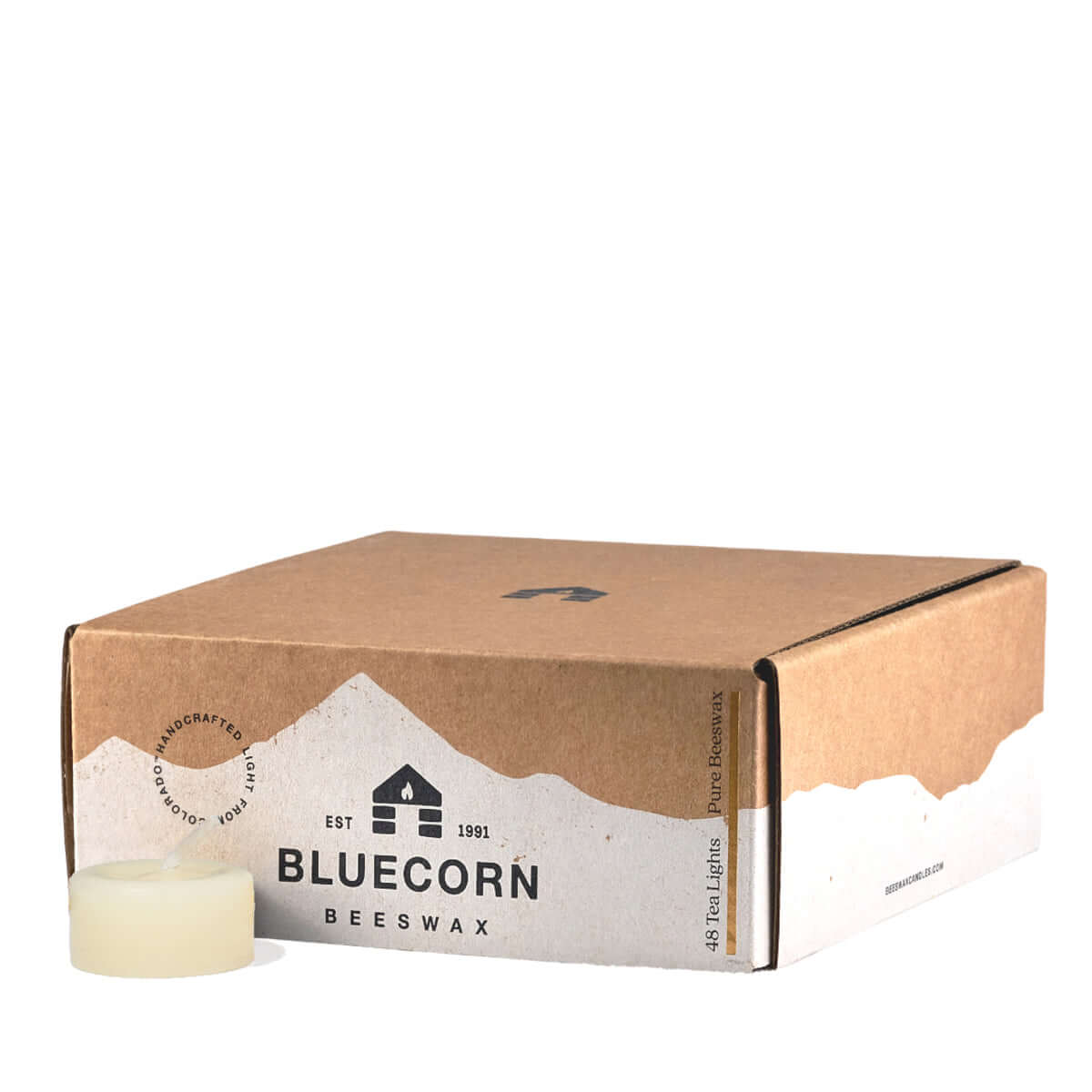 Bluecorn Candles Pure Beeswax Tea Light Candles — packaging