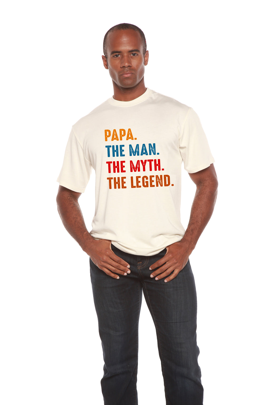 Spun Bamboo Papa, the Man, the Myth, the Legend Men's Bamboo Viscose/Organic Cotton Short Sleeve Graphic T-Shirt — main produ