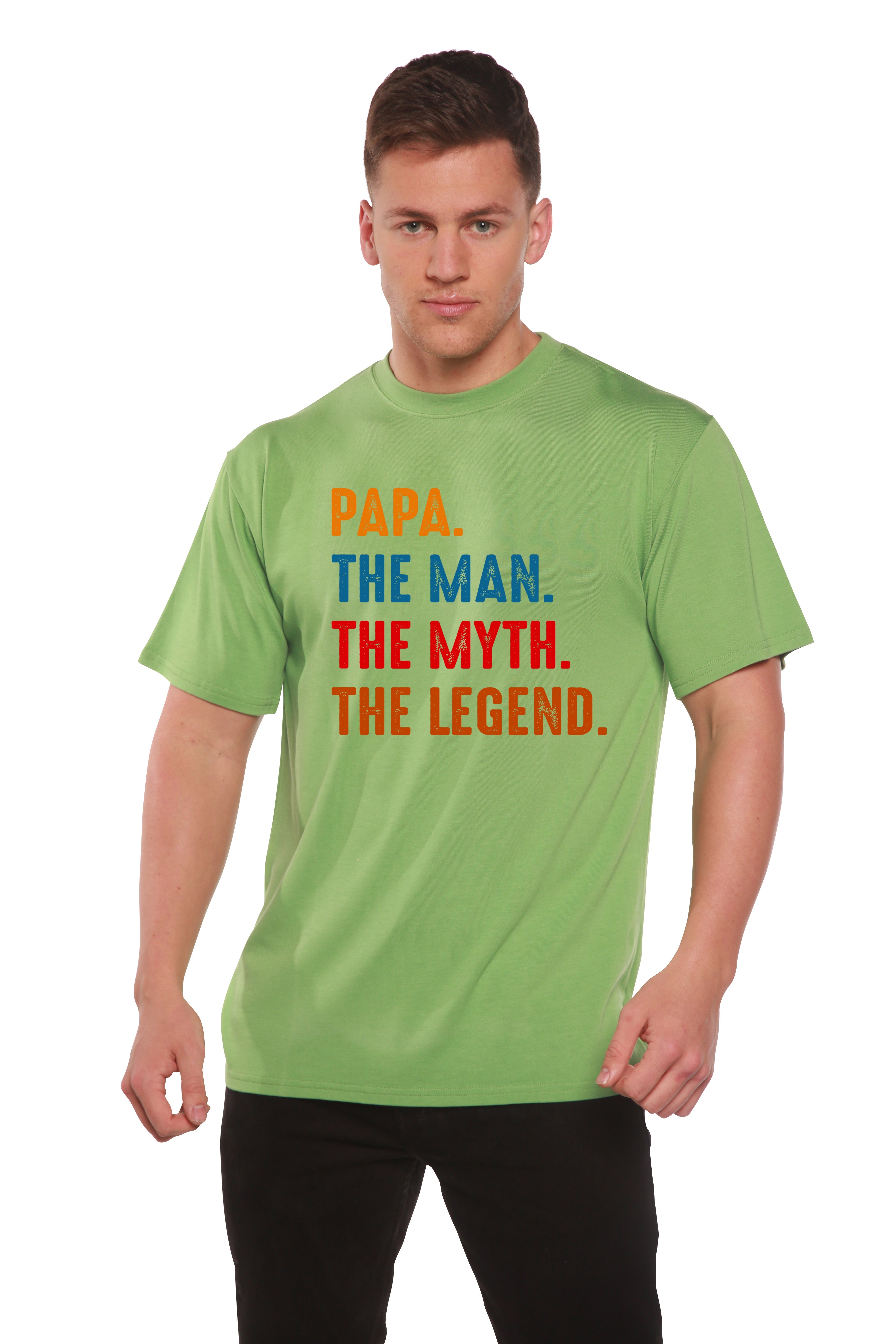 Spun Bamboo Papa, the Man, the Myth, the Legend Men's Bamboo Viscose/Organic Cotton Short Sleeve Graphic T-Shirt — alternativ